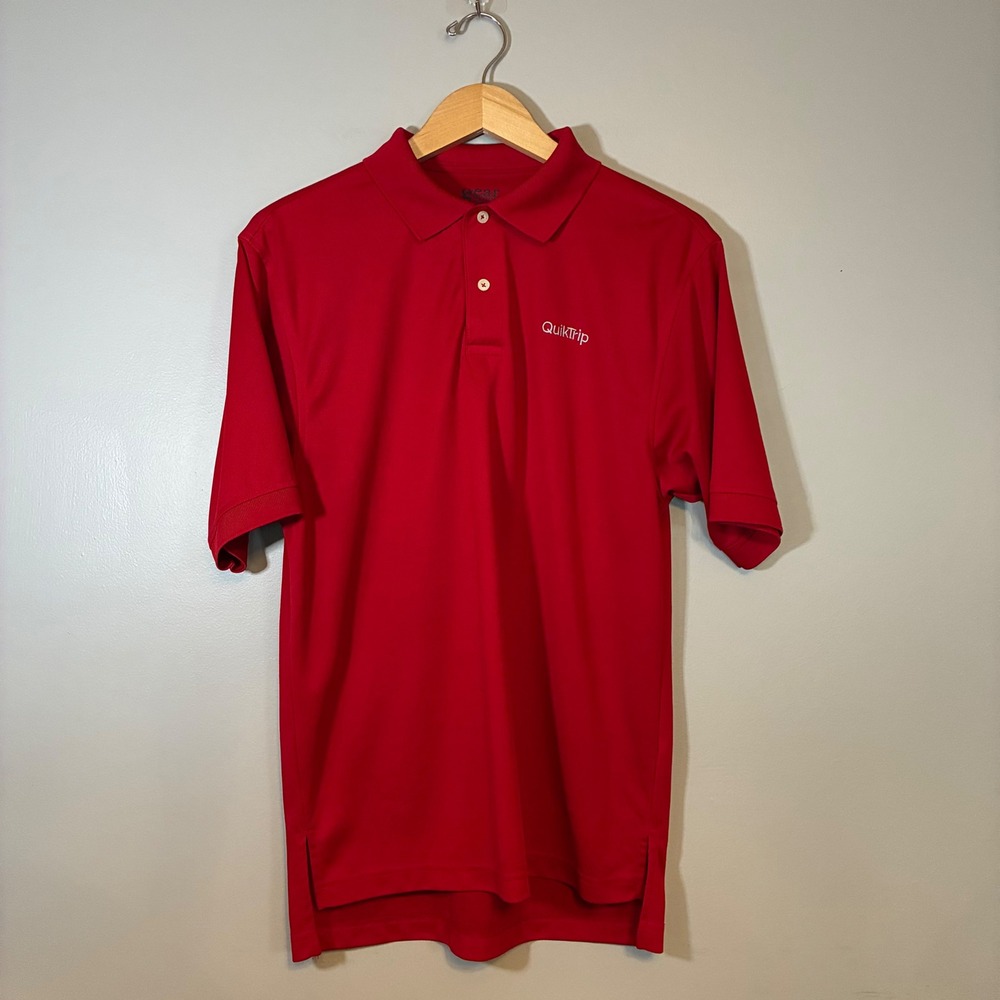 Gear For Sports QuikTrip Polo Shirt Mens Small Red Short Sleeve Polyester Logo